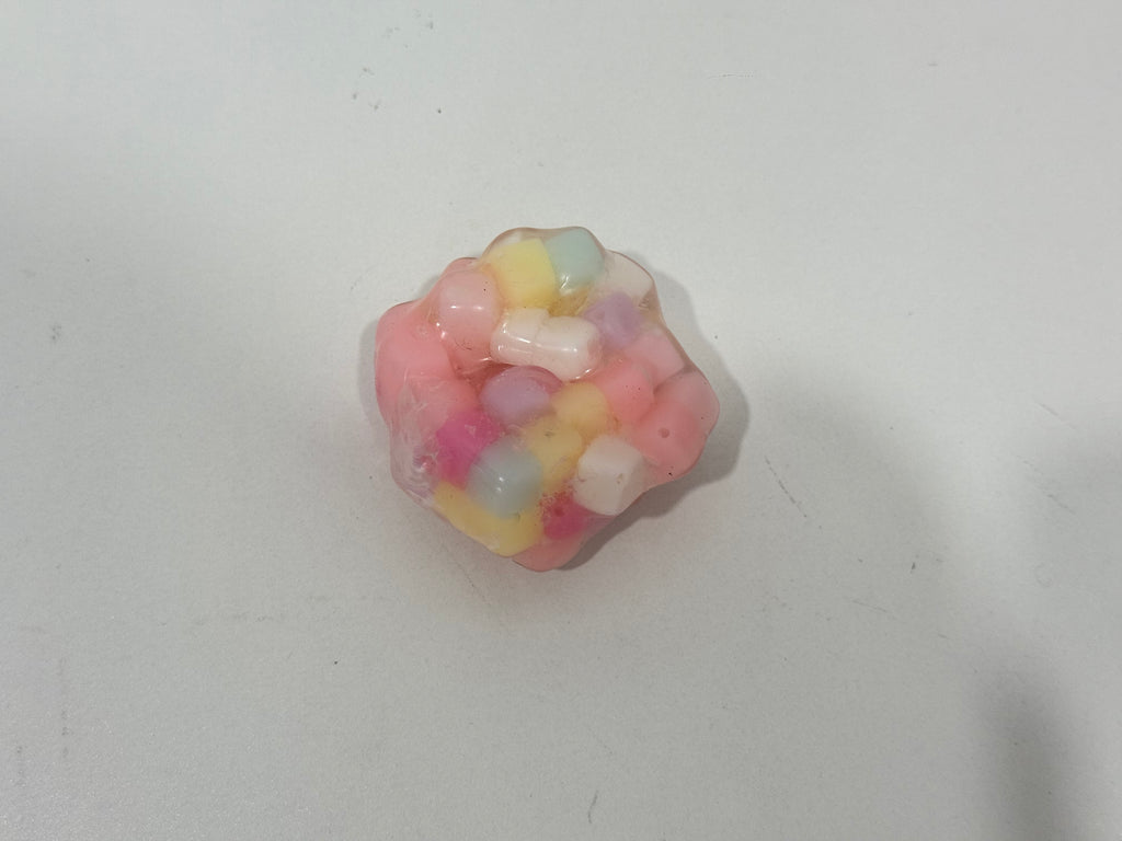 Colorful Cube‑Filled Slow Rising Squishy Toy, Transparent Soft Squeeze Stress Relief Ball, Cute Mochi Fidget Hand Toy