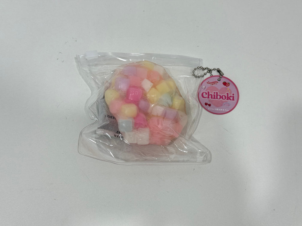 Colorful Cube‑Filled Slow Rising Squishy Toy, Transparent Soft Squeeze Stress Relief Ball, Cute Mochi Fidget Hand Toy