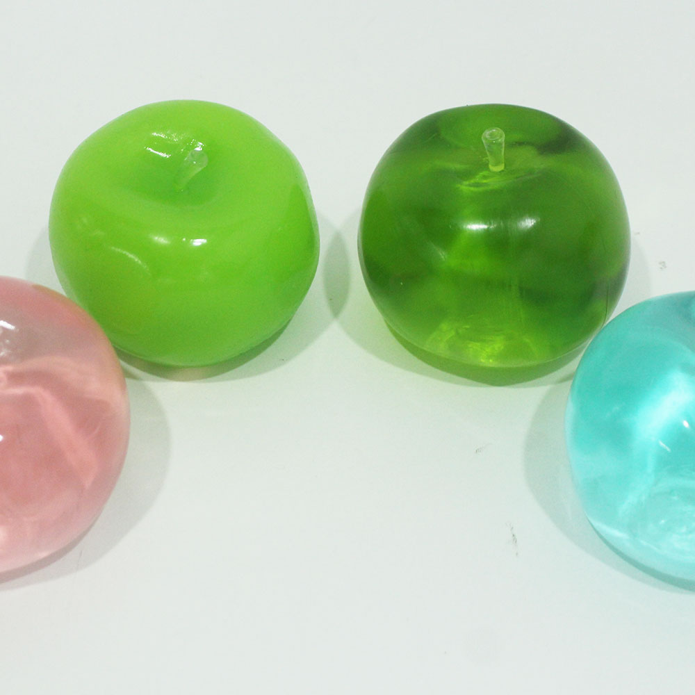 Green/pink/blue/cyan Apple Gummy Cheese Squishy - Silky Rebound Fidget