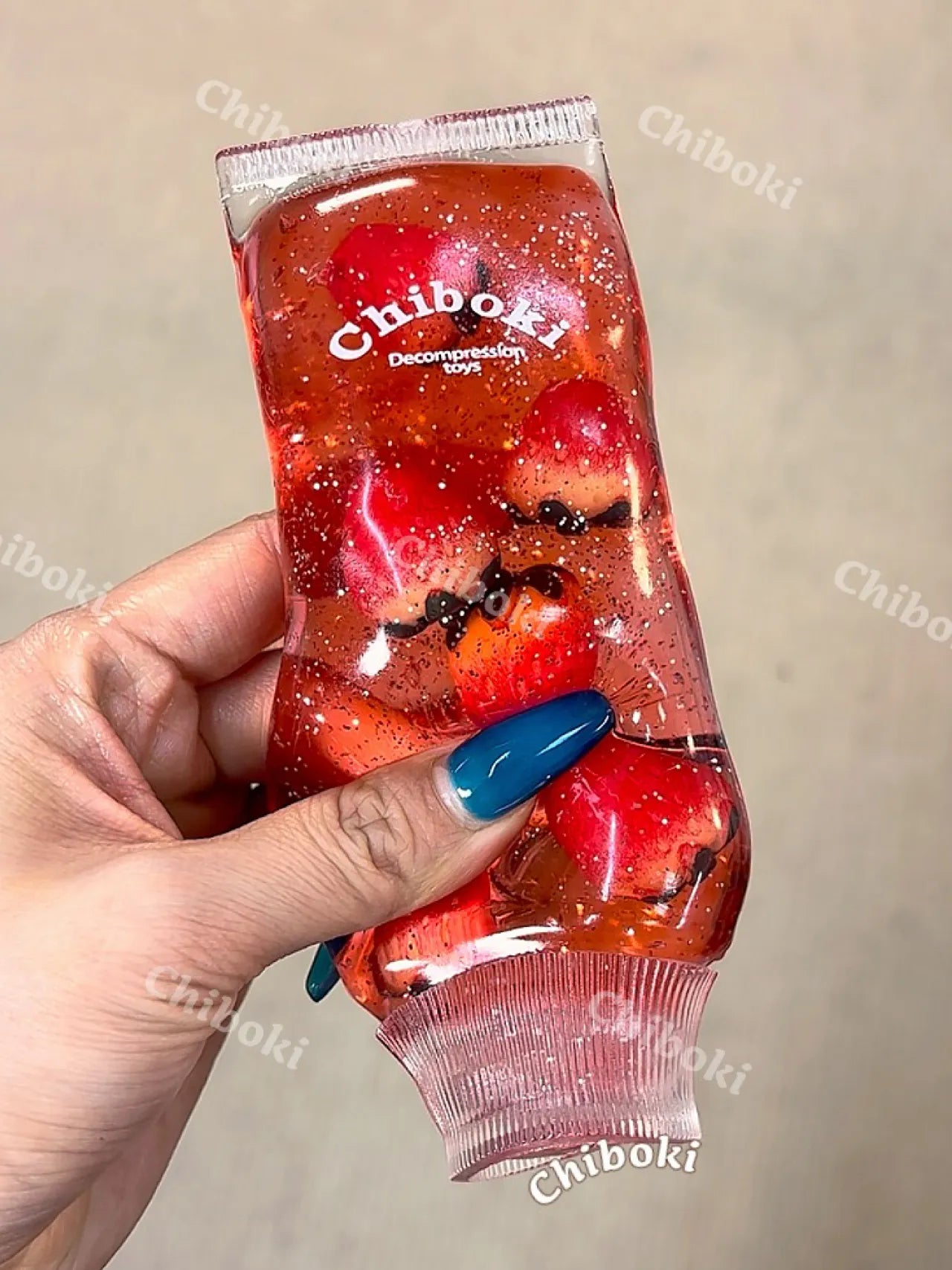 Fruit-flavored toothpaste-like squeeze toy