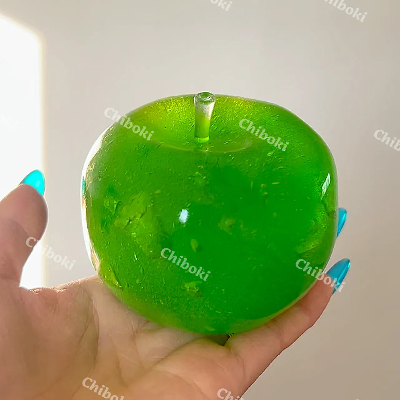 Green/pink/blue/cyan Apple Gummy Cheese Squishy - Silky Rebound Fidget