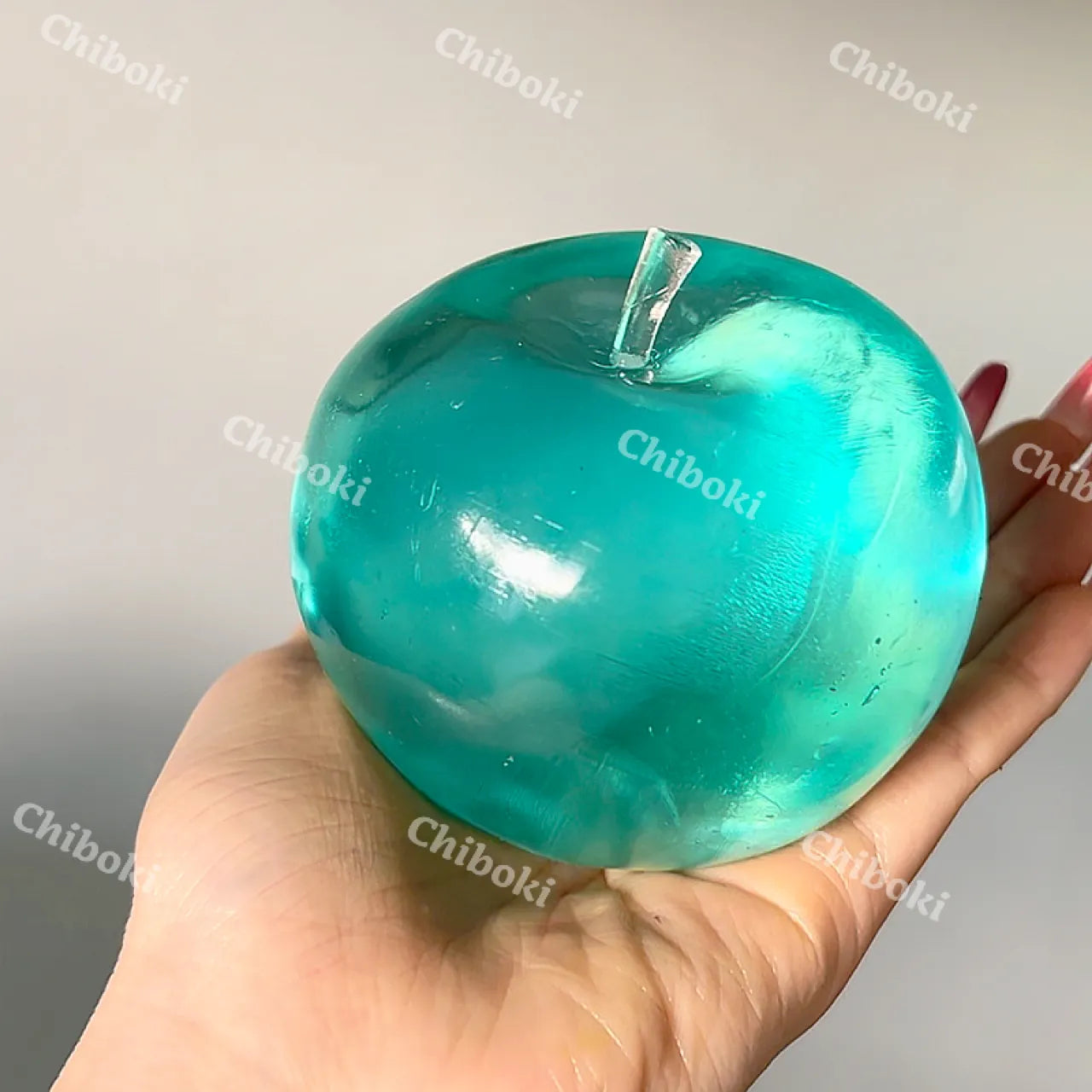 Green/pink/blue/cyan Apple Gummy Cheese Squishy - Silky Rebound Fidget