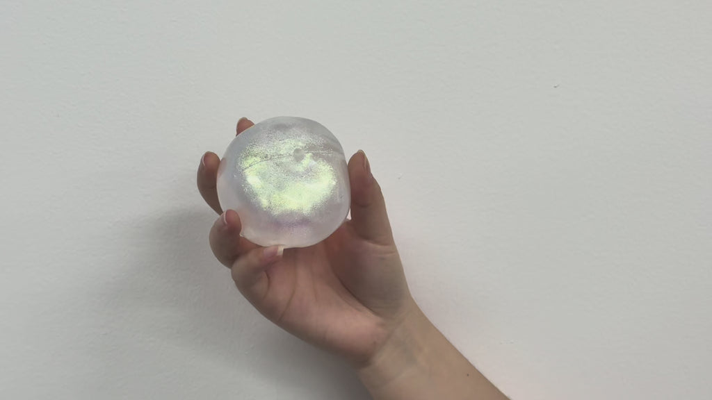 Shiny Glitter Slow Rising Squishy Ball, Soft Mochi Squeeze Fidget Toy, Premium Stress Relief Hand Toy for Anxiety